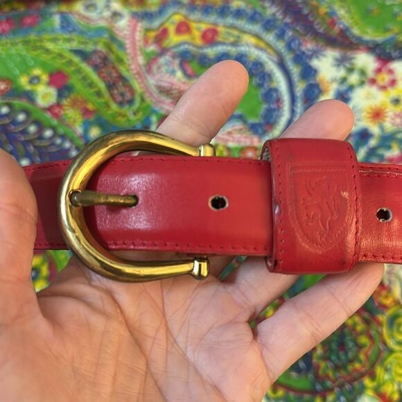 Vintage Talbots Red Leather Belt - Picture 2 of 5
